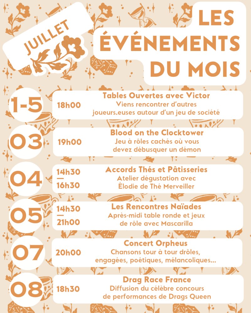 Programme juillet